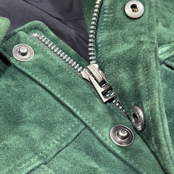 TOM FORD Suede Western Jacket Emerald Green Size 54 - Picture 9 of 12